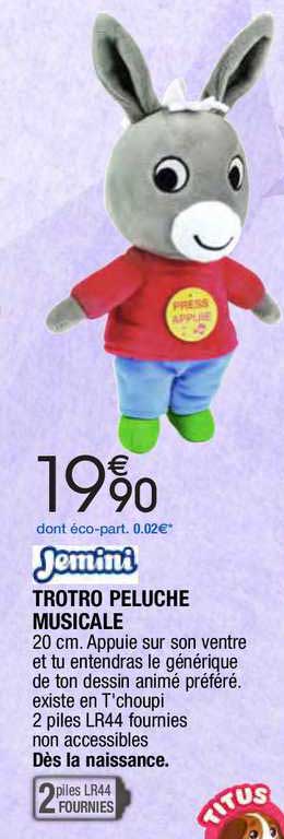 trotro peluche musicale jemini