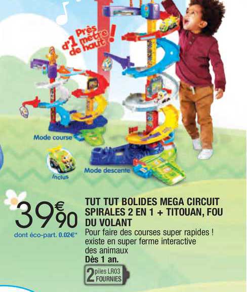 tut tut bolides méga circuit spirarales 2 en 1 + titouan, fou du volant