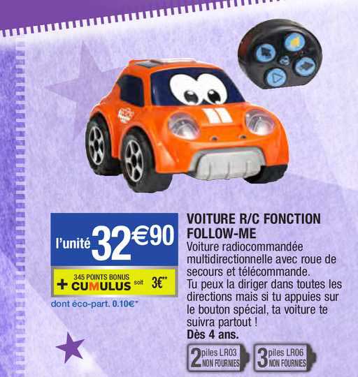 voiture r-c fonction follow-me