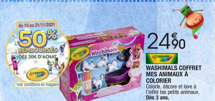 washimals coffret mes animaux à colorier crayola