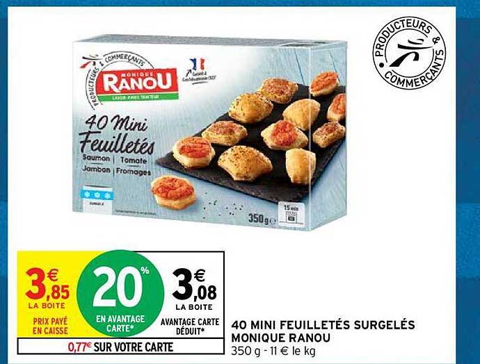 40 mini feuilletés surgelés monique ranou