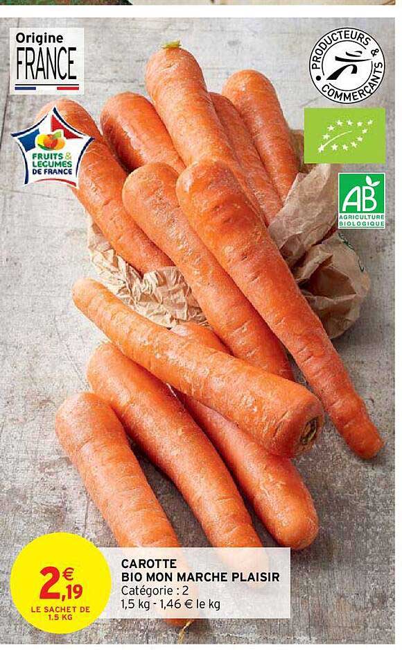 carotte bio mon marché plaisir