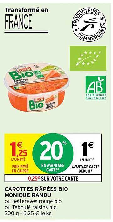 carottes râpées bio monique ranou