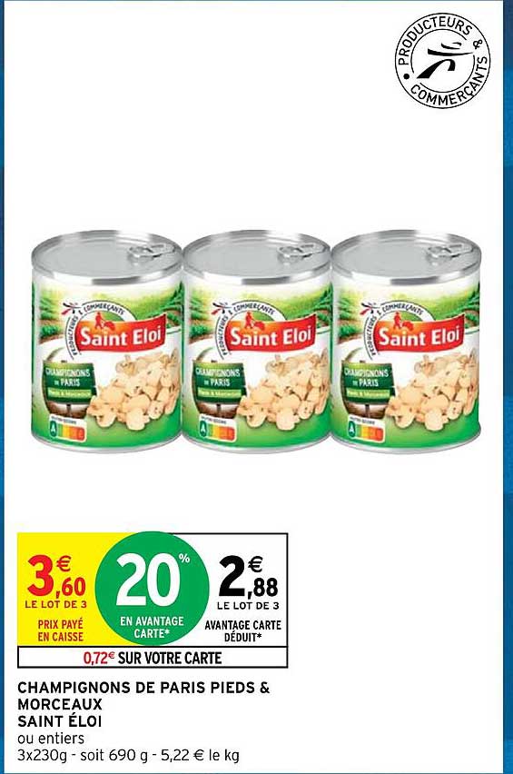 champignons de paris pieds & morceaux saint éloi
