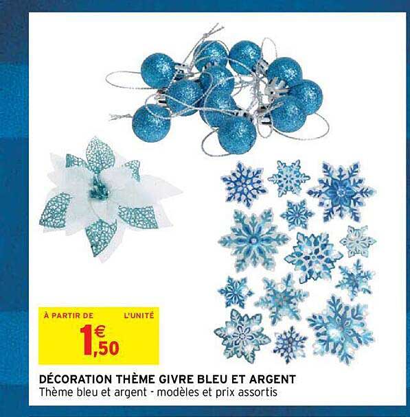 décoration thème givre bleu et argent