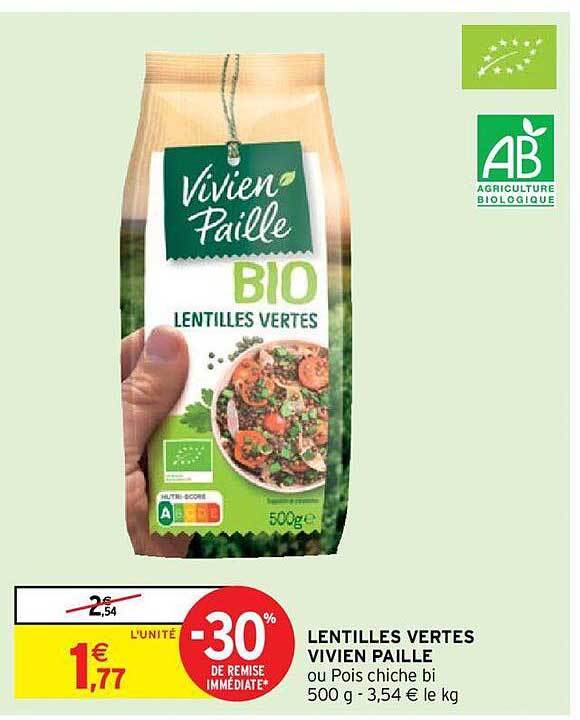 lentilles vertes vivien paille