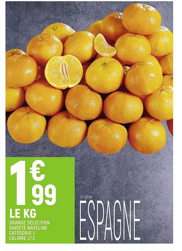 orange sélection variété naveline catégorie 1 calibre 2-3