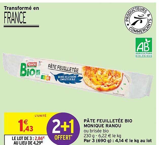 pâte feuilletée bio monique ranou