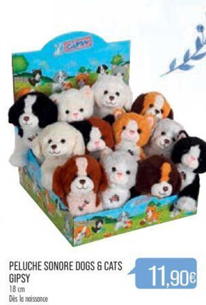 peluche sonore dogs & cats gipsy