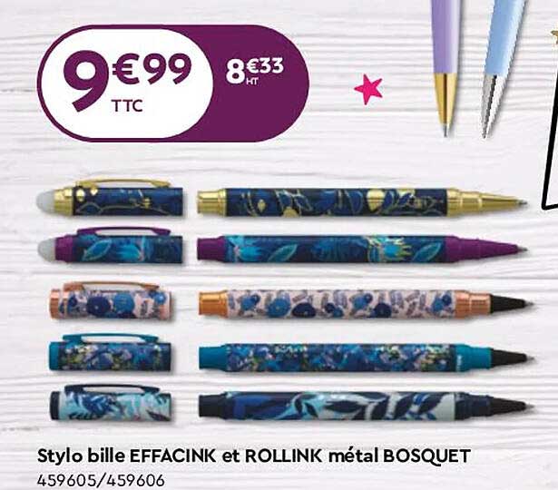 Stylo Bille Effacink Et Rollink Métal Bosquet