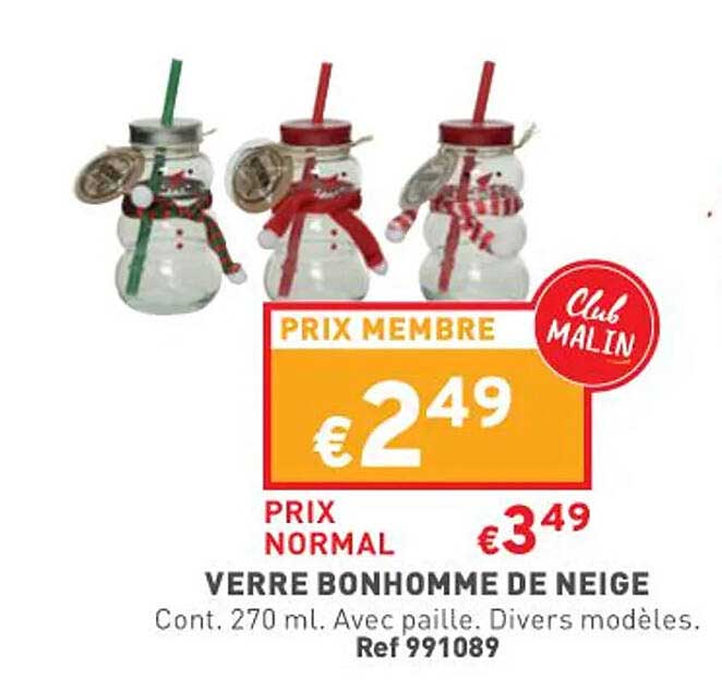 verre bonhomme de neige