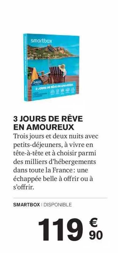 3 jours de rêve en amoureux smartbox