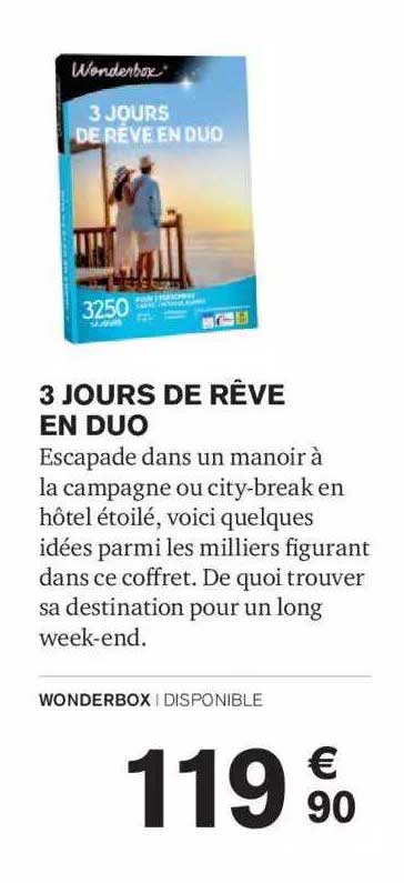 3 jours de rêve en duo