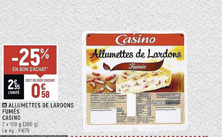 Allumettes De Lardons Fumés Casino