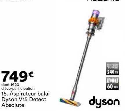 aspirateur balai dyson v15 detect absolute dyson