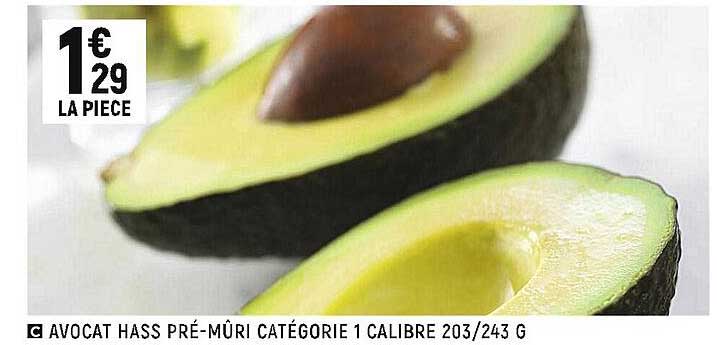 Avocat Hass Pré-mûri Catégorie 1 Calibre 203-243 G