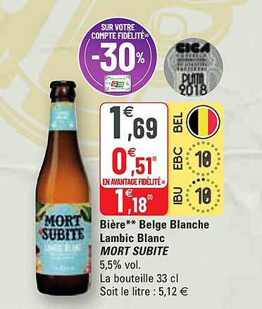 bière belge blanche lambic blanc mort subite