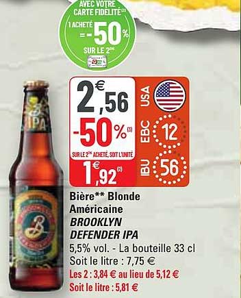bière blonde américaine brooklyn defender ipa