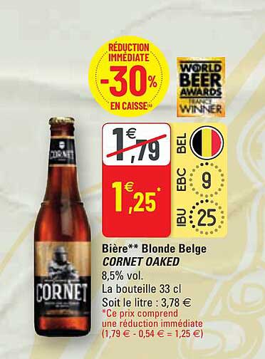 bière blonde belge cornet oaked