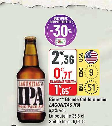 bière blonde californienne lagunitas ipa