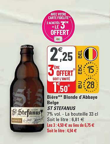 bière blonde d'abbaye belge st stefanus