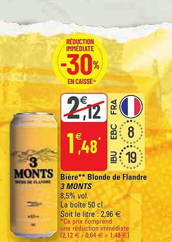 Bière Blonde De Flandre 3 Monts