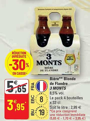 bière blonde de flandre 3 monts