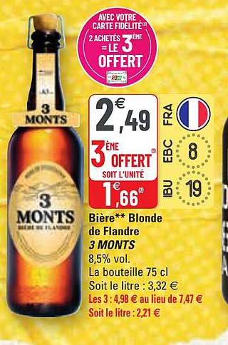 bière blonde de flandre 3 monts