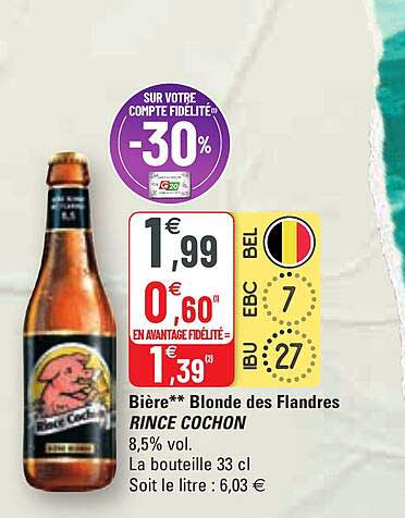 bière blonde des flandres rince cochon