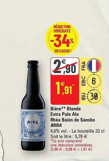 bière blonde extra pale ale rhéa baies de sansho mira