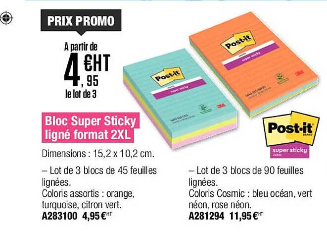bloc super sticky ligné format 2xl post-it