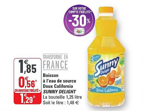 Boisson à L'eau De Source Doux California Sunny Delight