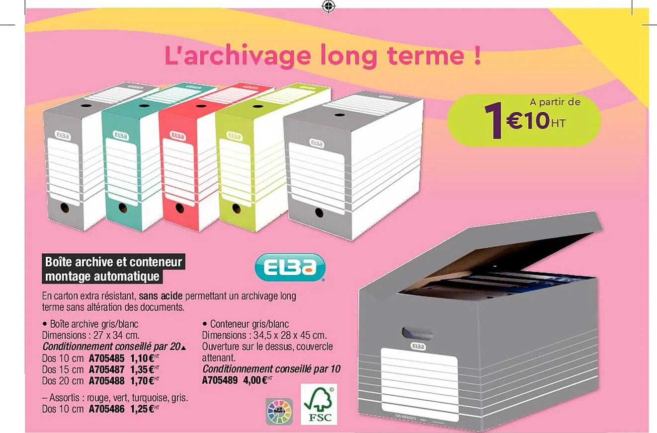 boîte archive et conteneur montage automatique elba