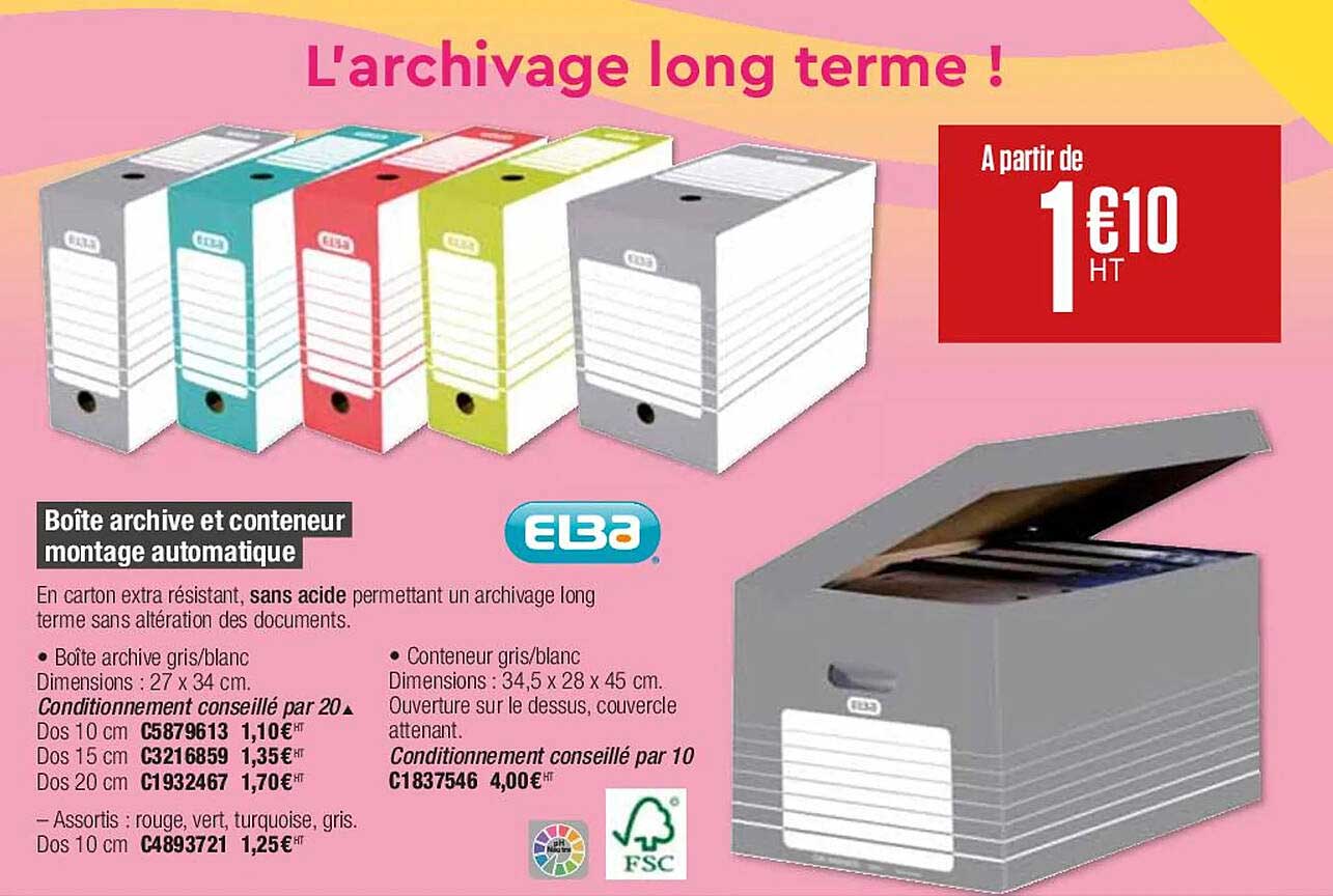 boîte archive et conteneur montage automatique elba
