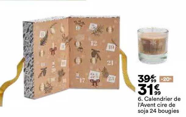 calendrier de l'avent cire de soja 24 bougies