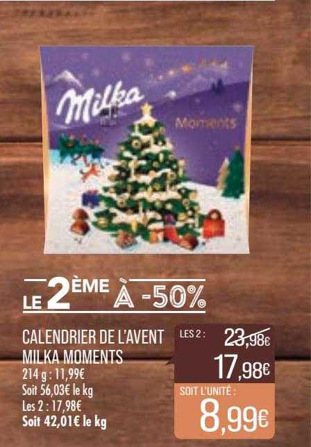 calendrier de l'avent milka moments