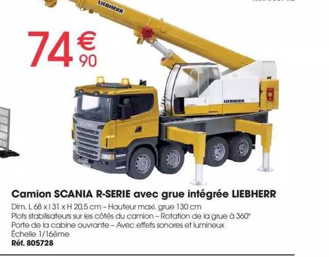 camion scania r-série avec grue intégrée liebherr