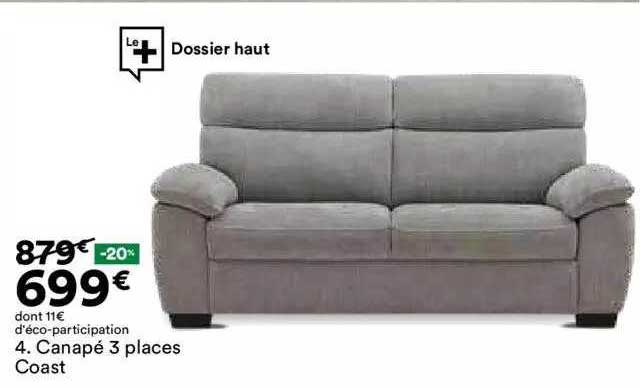 canapé 3 places coast