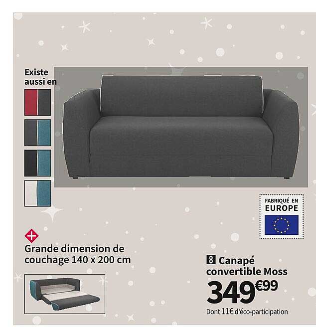 canapé convertible moss