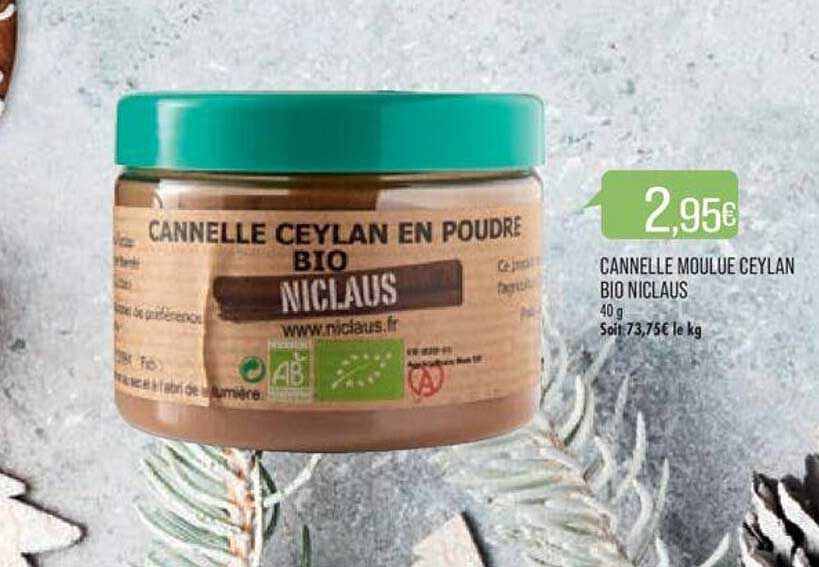 cannelle moulue ceylan bio niclaus