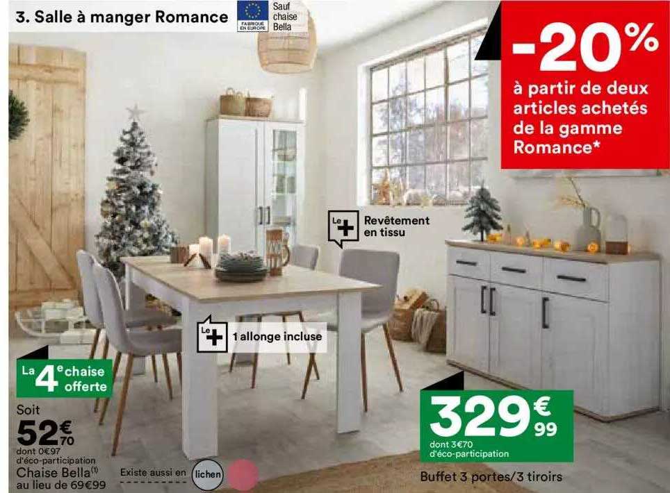 Chaise Bella Buffet 3 Portes 3 Tiroirs