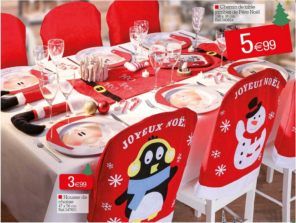 chemin de table jambes de père noël