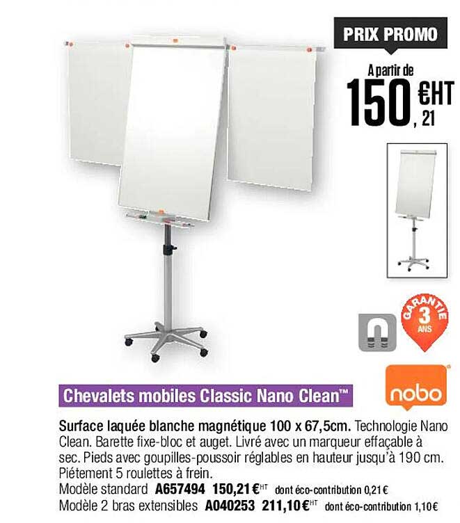 chevalets mobiles classic nano clean nobo