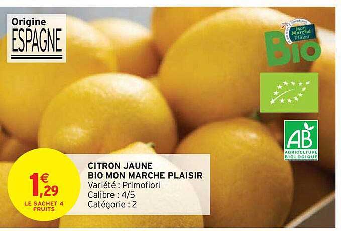 citron jaune bio mon marché plaisir