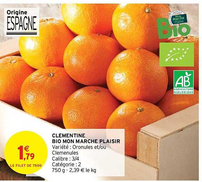 clémentine bio mon marché plaisir