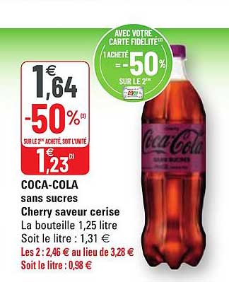 coca-cola sans sucres cherry saveur cerise