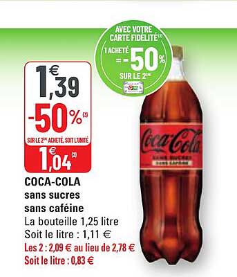 coca-cola sans sucres sans caféine