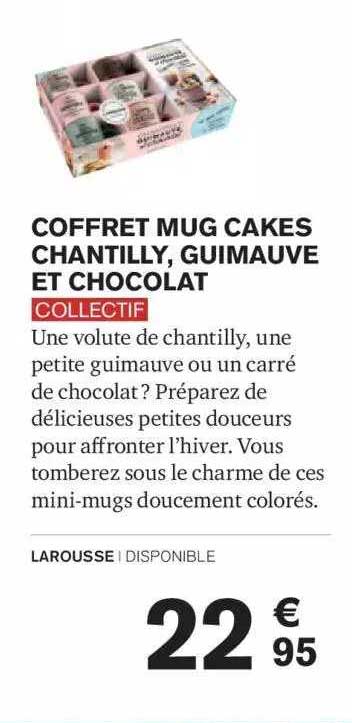 coffret mug cakes chantilly, guimauve et chocolat collectif