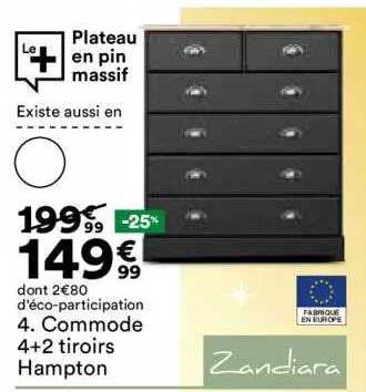 Commode 4+2 Tiroirs Hampton Zandiara