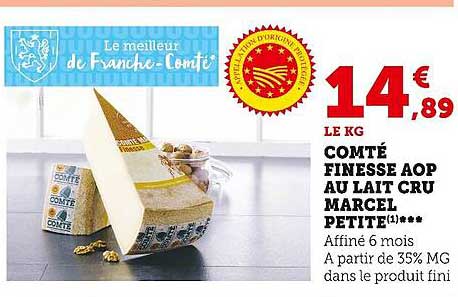 Comté Finesse Aop Au Lait Cru Marcel Petite